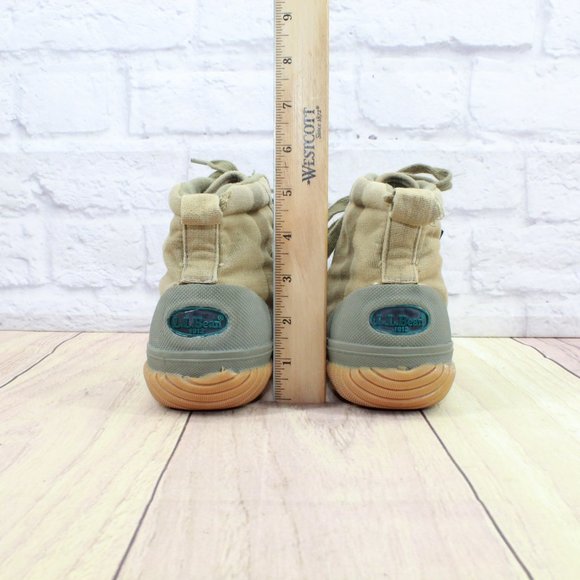 LL Bean Green Canvas Lace Up Casual Ankle Sneakers Shoes Size 7 Medium - Picture 6 of 9